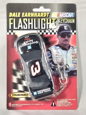 Nascar Dale Earnhardt Black & Red Die-Cast Flashlight Keychain